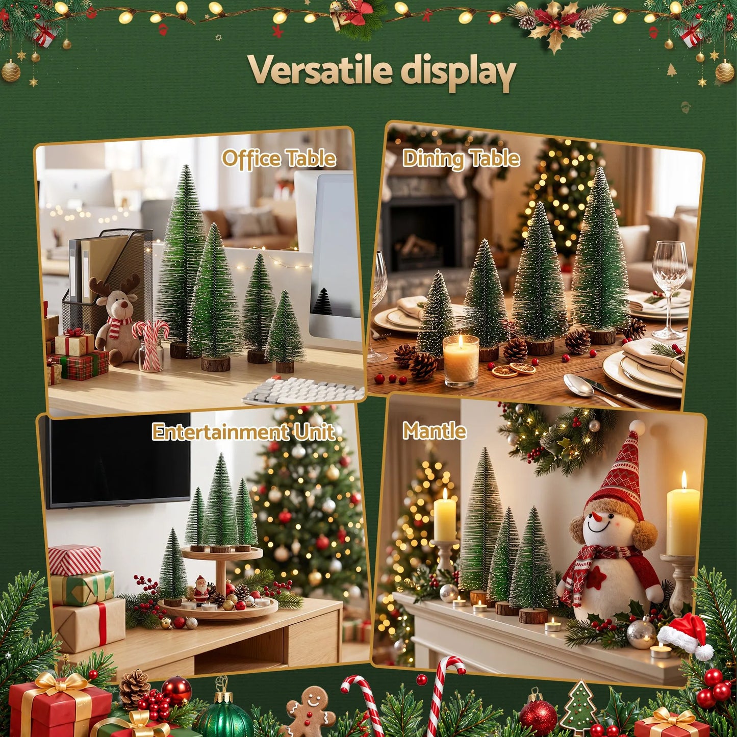 Jingle Jollys Christmas Table Decoration 4Pcs Mini Tree Set Frosted Party Decor - Image 7