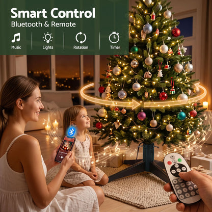 Jingle Jollys Christmas Tree Stand 360° Rotating for Xmas Tree Up to 2.7M with Remote Control - Image 4