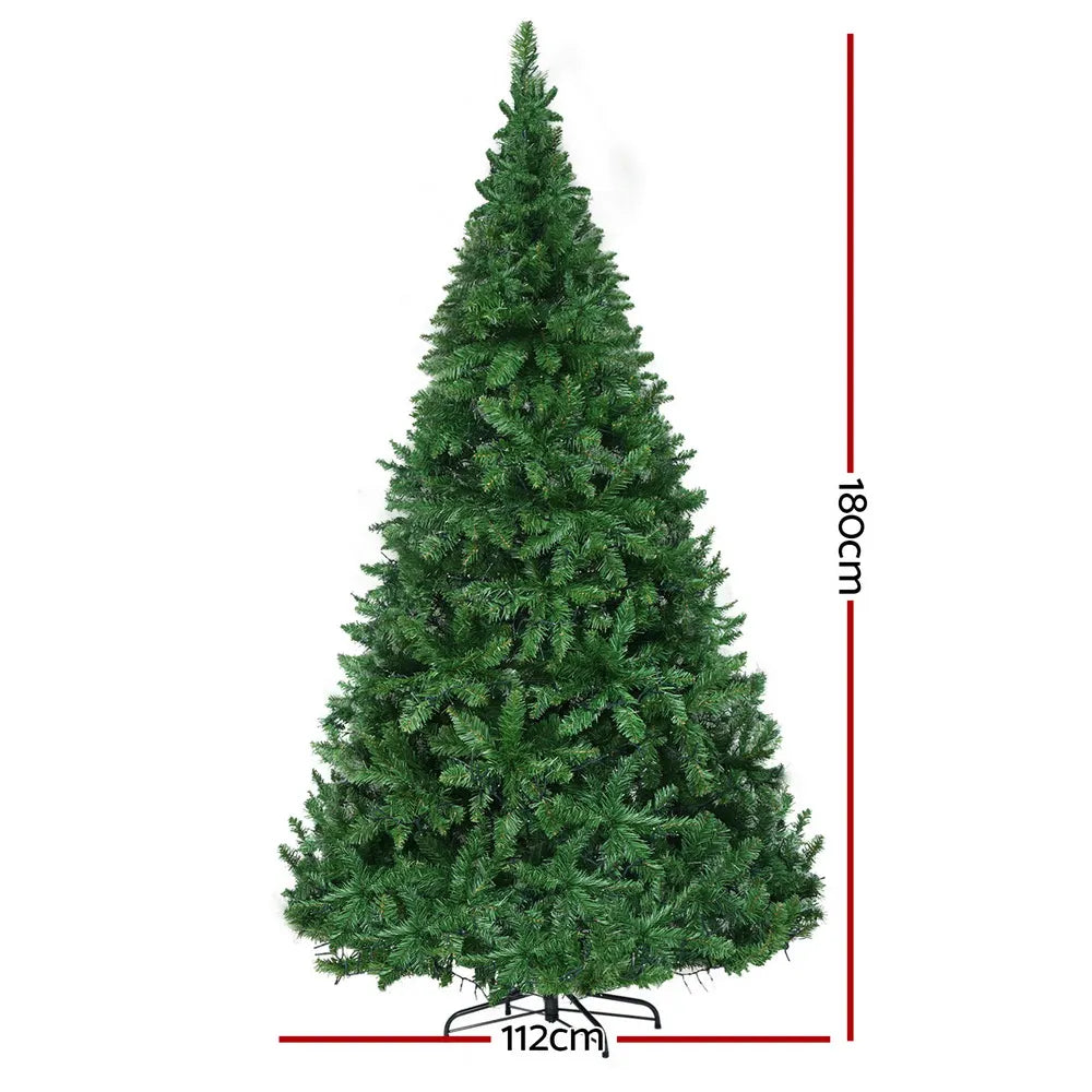 Jingle Jollys Christmas Tree 1.8m LED Xmas Tree Decorations 874 Tips - Image 2