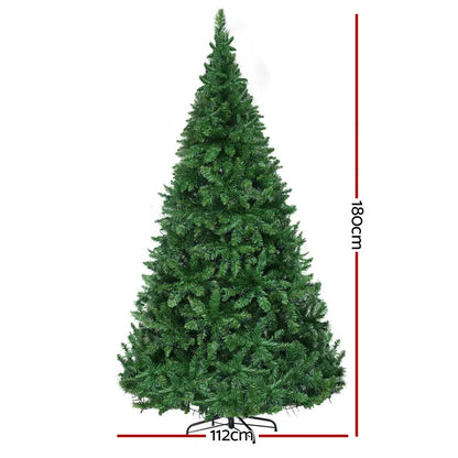 Jingle Jollys Christmas Tree 1.8m LED Xmas Tree Decorations 874 Tips - Image 2