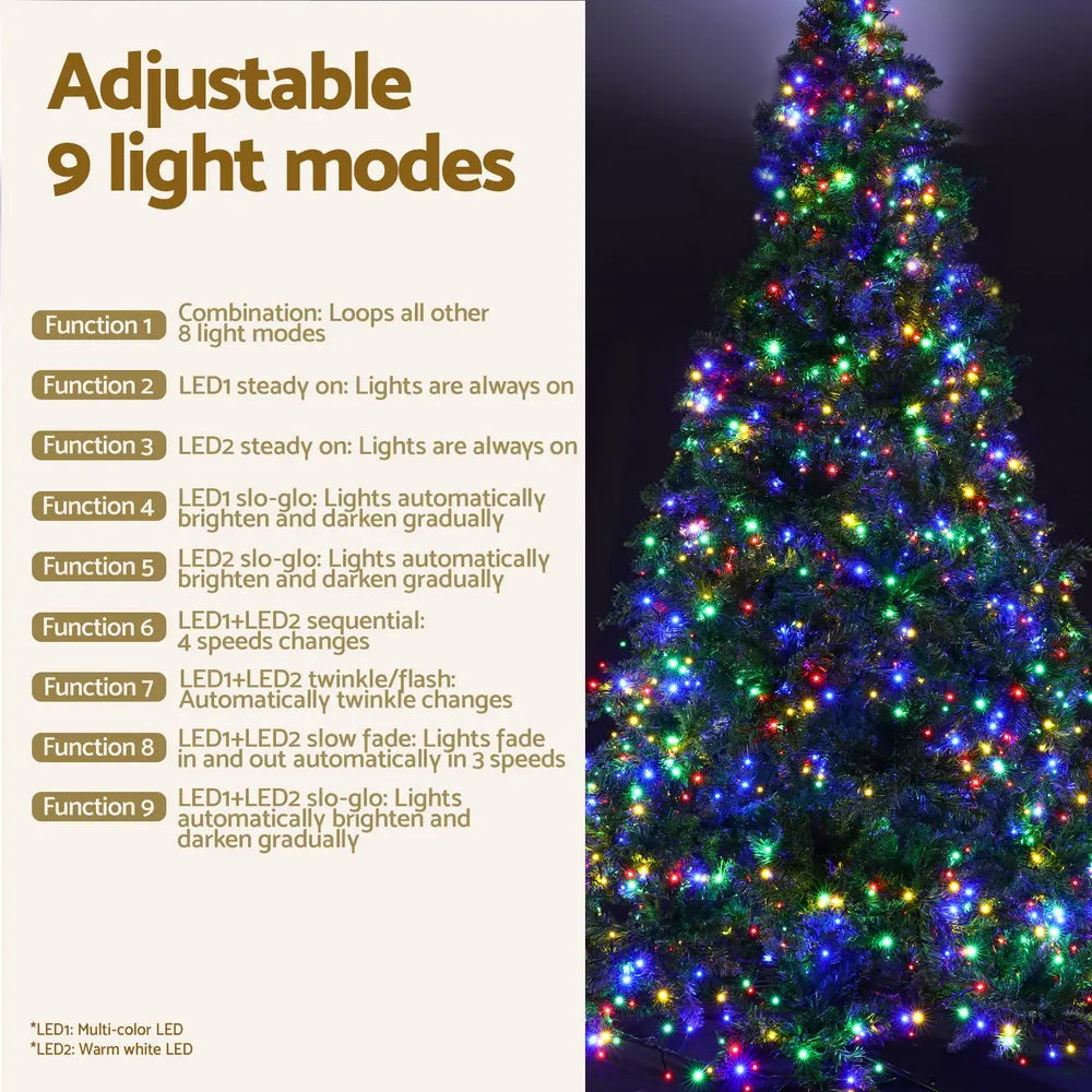 Jingle Jollys Christmas Tree 2.1m Xmas Tree Decoration 8 Light Mode Multi Colour - Image 5