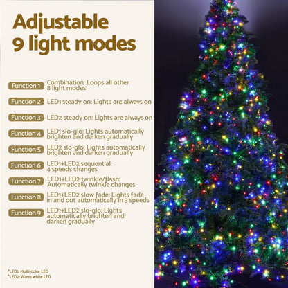 Jingle Jollys Christmas Tree 2.1m Xmas Tree Decoration 8 Light Mode Multi Colour - Image 5