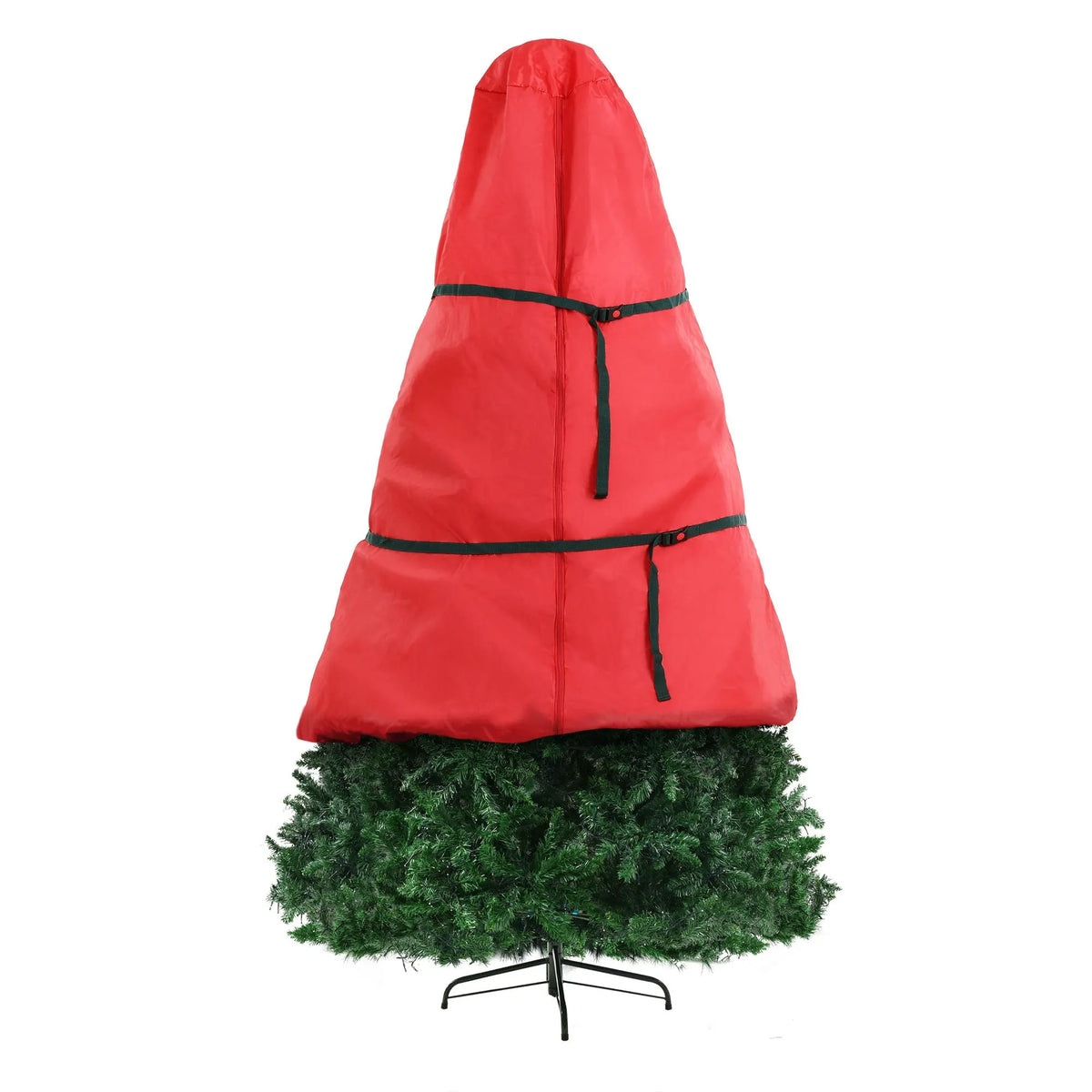 Jingle Jollys 2.4m Pre-Lit Christmas Tree 1488 LED Green with Red Storage Bag - Image 3