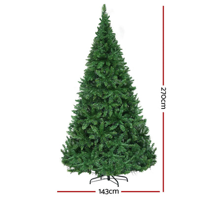 Jingle Jollys Christmas Tree 2.7m Xmas Tree Decorations 1800 LEDs 1831 Tips 8 Light Modes - Image 2
