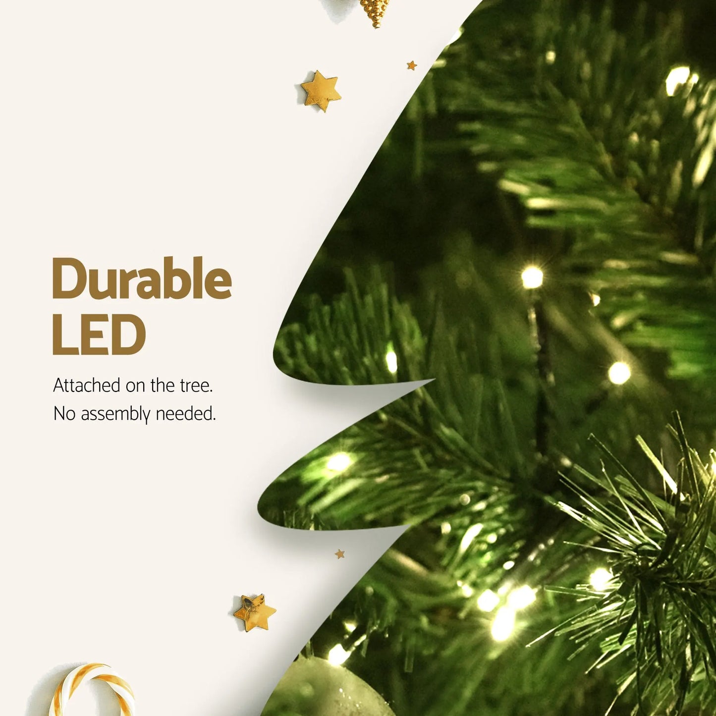 Jingle Jollys Christmas Tree 2.7m Xmas Tree Decorations 1800 LEDs 1831 Tips 8 Light Modes - Image 7