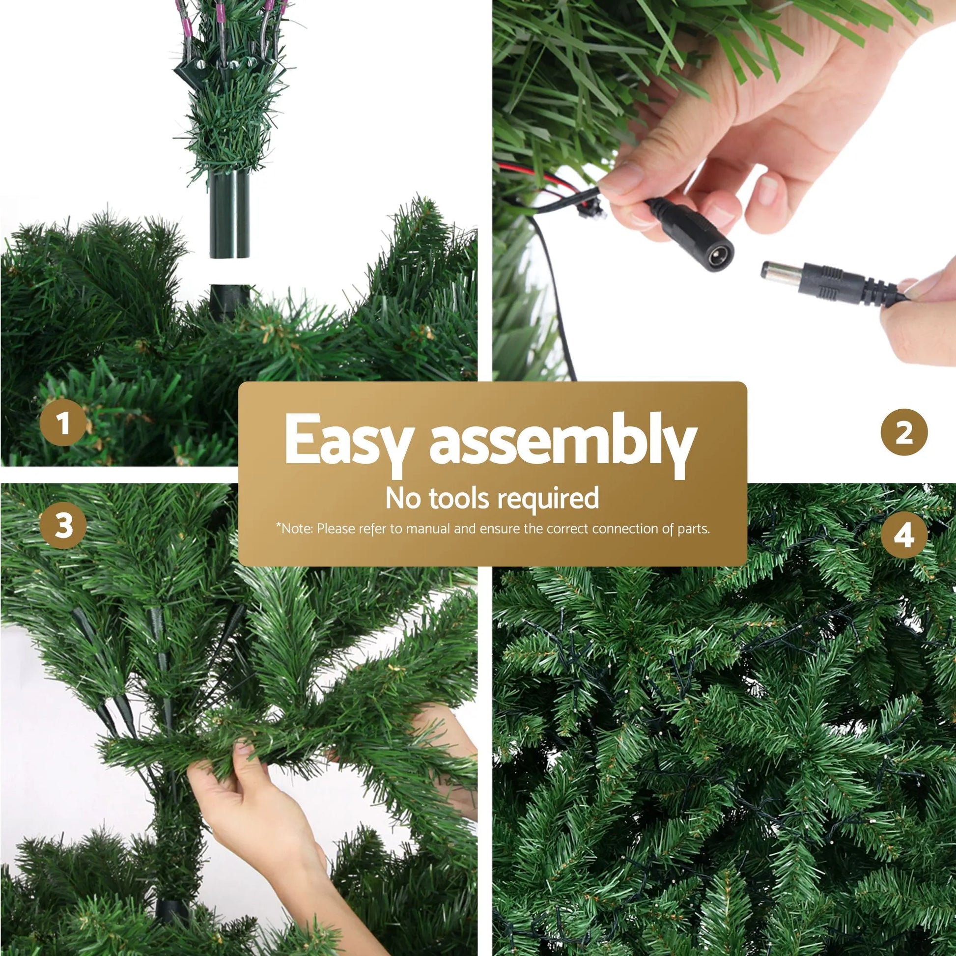 Jingle Jollys Christmas Tree 2.7m Xmas Tree Decorations 1800 LEDs 1831 Tips 8 Light Modes - Image 8