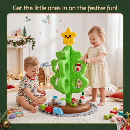Jingle Jollys Toddler First Christmas Tree Mini Xmas Tree Toy Set with Train - Image 4