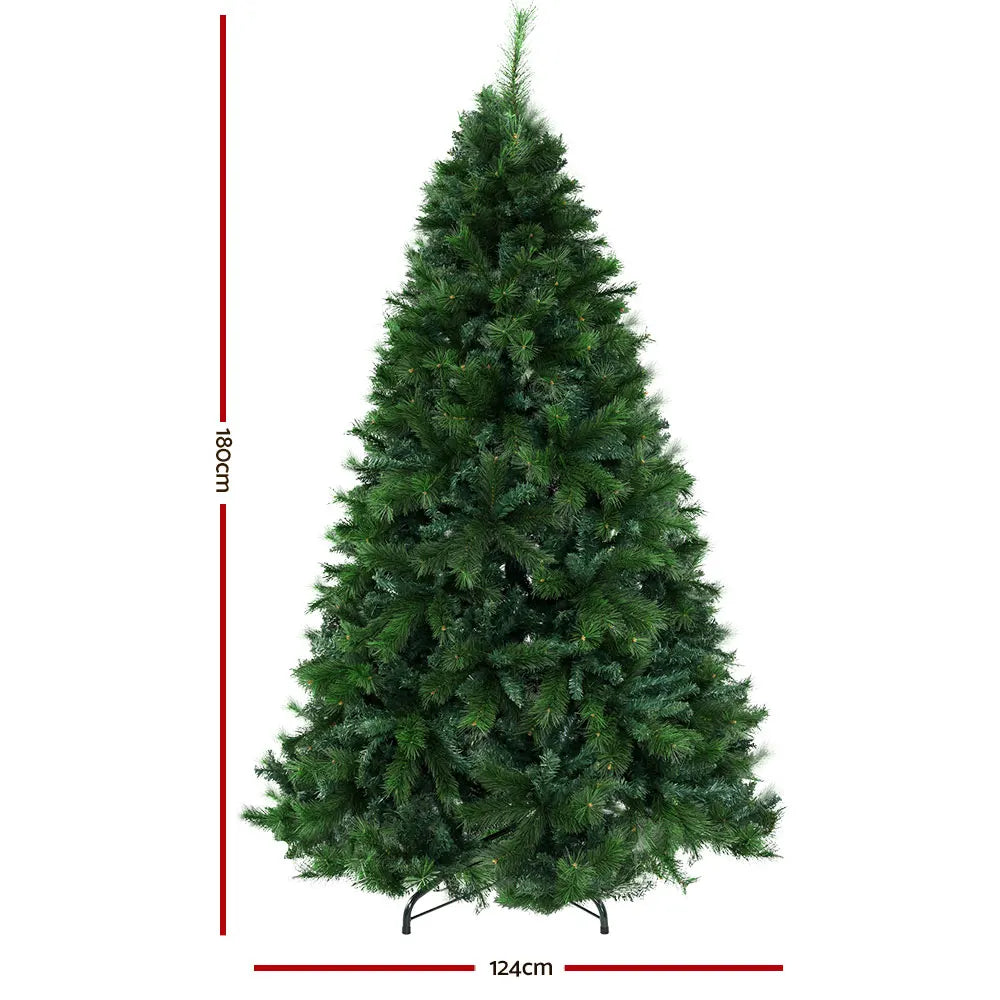 Jingle Jollys Christmas Tree 1.8M Xmas Tree Decorations Pine Needles 1024 Tips - Image 2