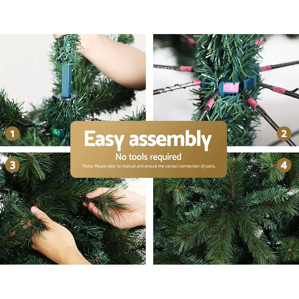 Jingle Jollys Christmas Tree 1.8M Xmas Tree Decorations Pine Needles 1024 Tips - Image 5
