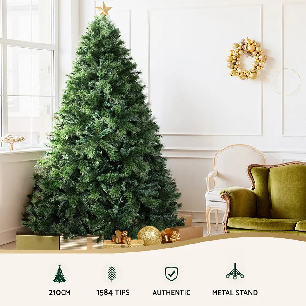 Jingle Jollys Christmas Tree 2.1M Xmas Tree Decorations Pine Needles 1584 Tips - Image 4