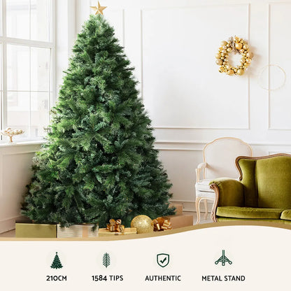 Jingle Jollys Christmas Tree 2.1M Xmas Tree Decorations Pine Needles 1584 Tips - Image 4