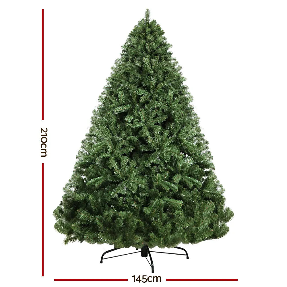 Jingle Jollys Christmas Tree 2.1M Xmas Tree Decorations Green 1250 Tips - Image 2