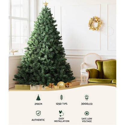 Jingle Jollys Christmas Tree 2.1M Xmas Tree Decorations 3000 LEDs 8 Light Mode - Image 3