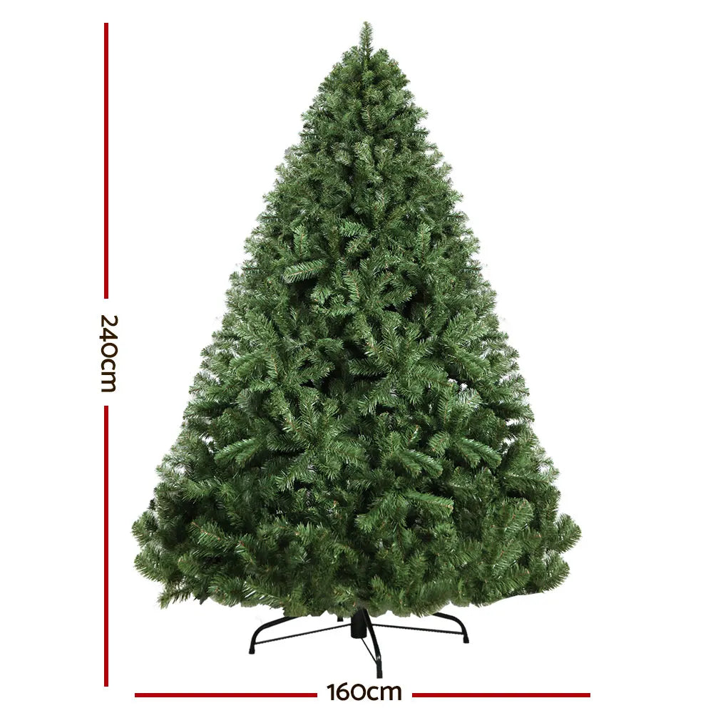 Jingle Jollys Christmas Tree 2.4M Xmas Tree Decorations Green 1500 Tips - Image 2