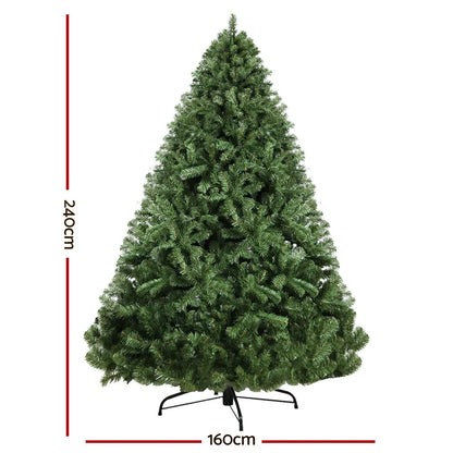 Jingle Jollys Christmas Tree 2.4M Xmas Tree Decorations Green 1500 Tips - Image 2
