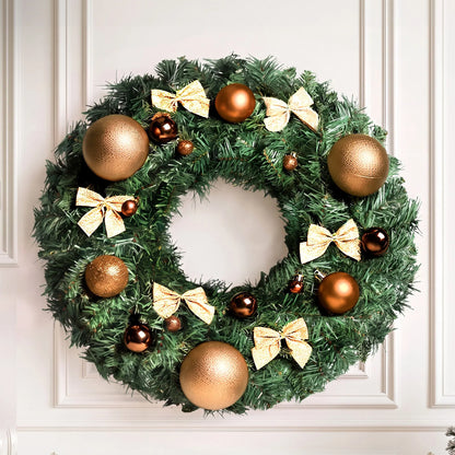 Jingle Jollys Christmas Wreath 60cm Artificial Green Garland Door Decoration 420 Tips Xmas Bush - Image 8