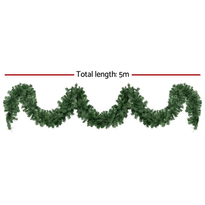 Jingle Jollys 5M Christmas Garland LED Lights Party Xmas Decorations 380 TIPS - Image 2