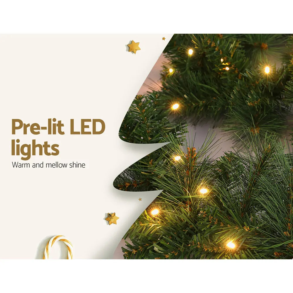 Jingle Jollys 1.8m Christmas Garland with LED lights Party Xmas Decorations - Image 4