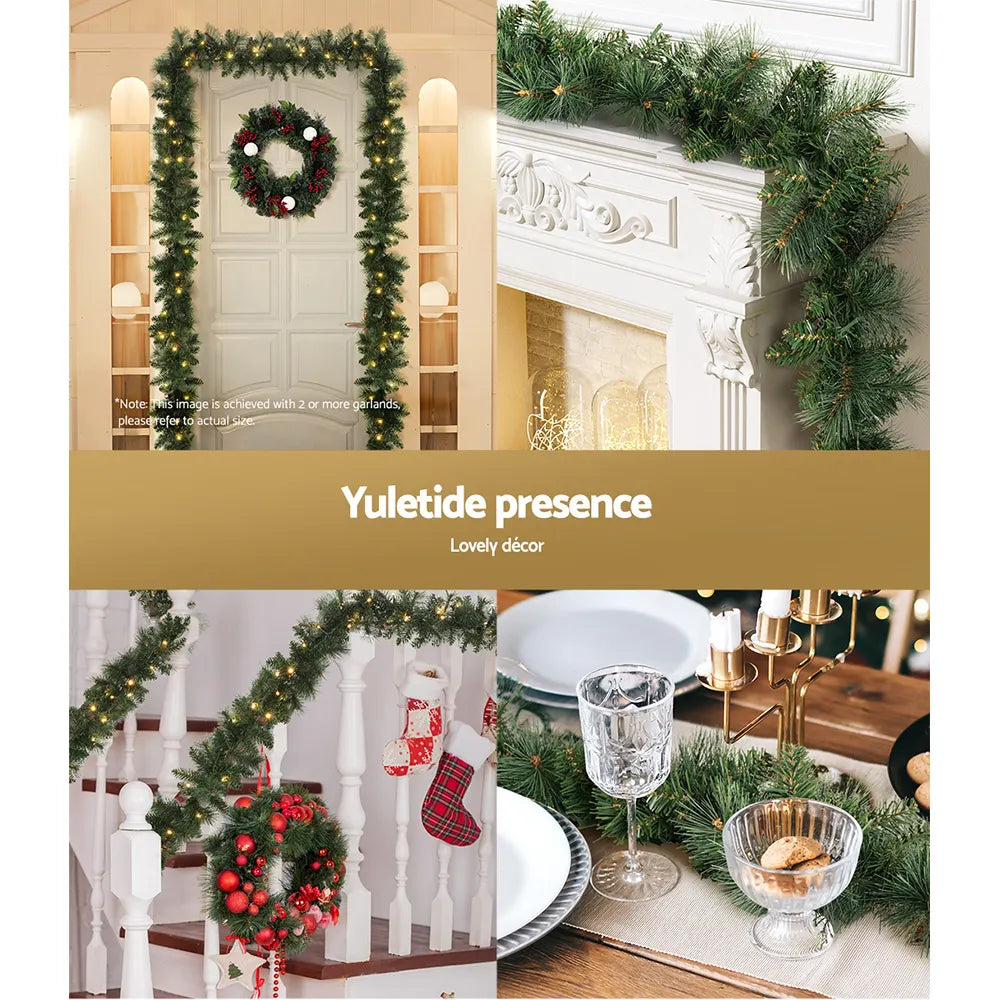 Jingle Jollys 1.8m Christmas Garland with LED lights Party Xmas Decorations - Image 5