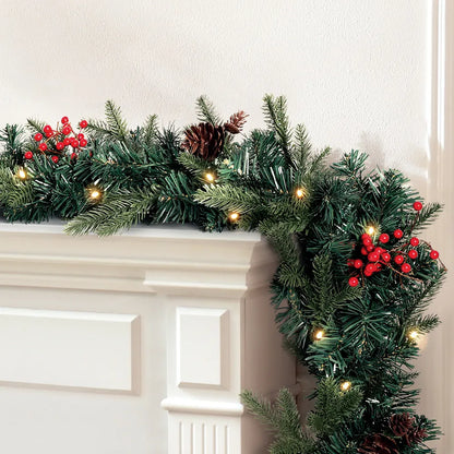 Jingle Jollys 2.4m Christmas Garland with LED Lights Decorations Xmas Party - Image 8