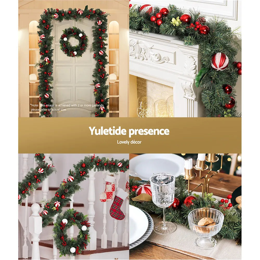 Jingle Jollys 2.7m Christmas Garland with Decorations Xmas Wedding Party - Image 5