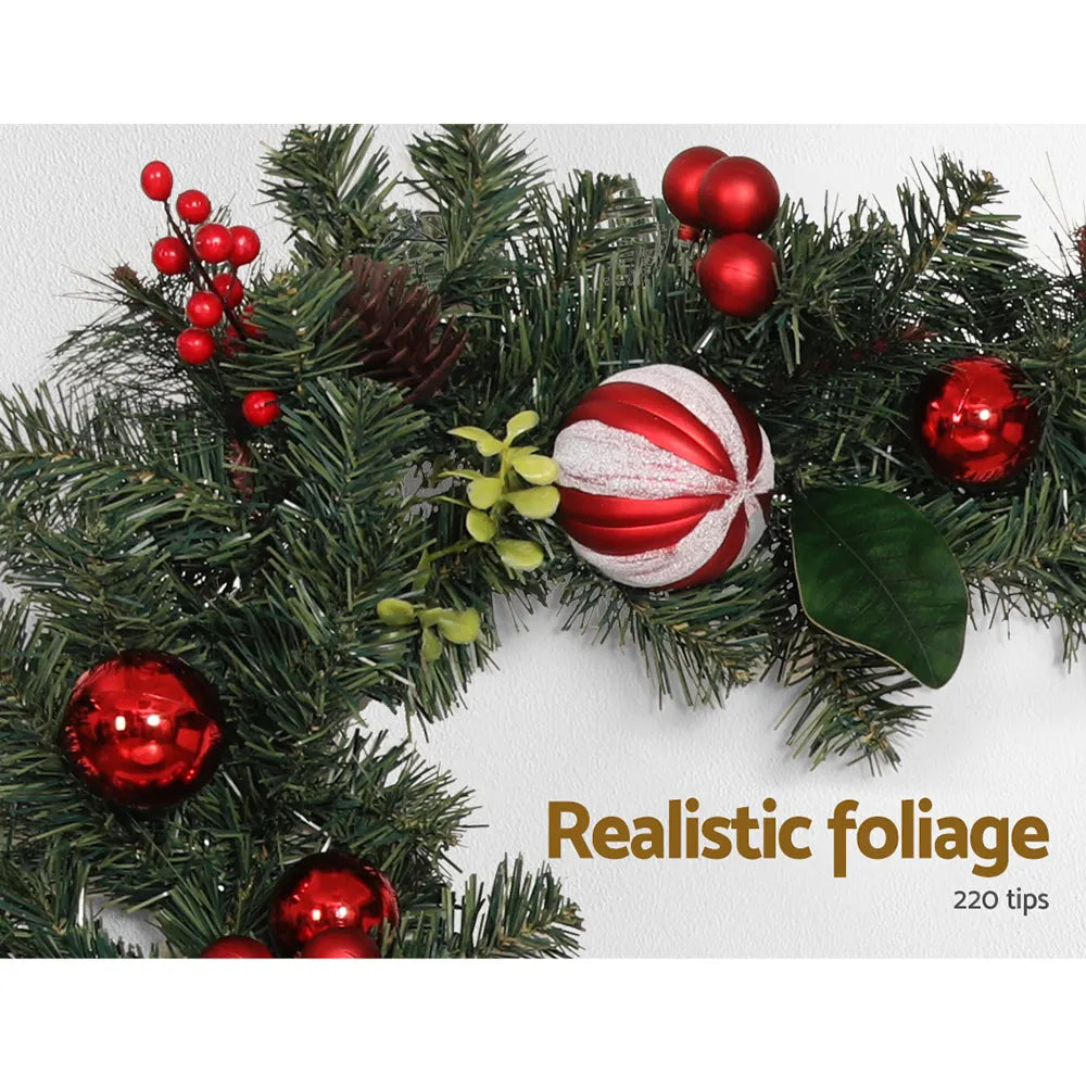 Jingle Jollys 2.7m Christmas Garland with Decorations Xmas Wedding Party - Image 6