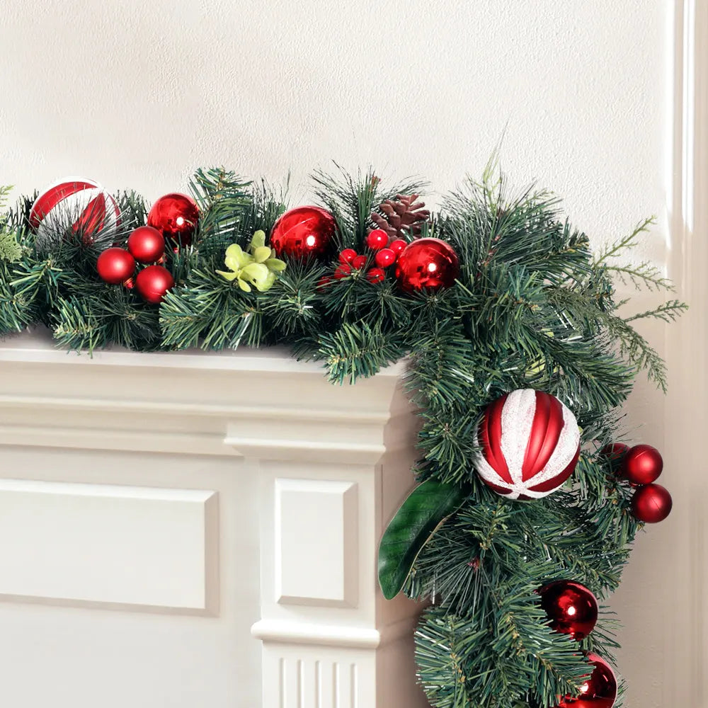 Jingle Jollys 2.7m Christmas Garland with Decorations Xmas Wedding Party - Image 8