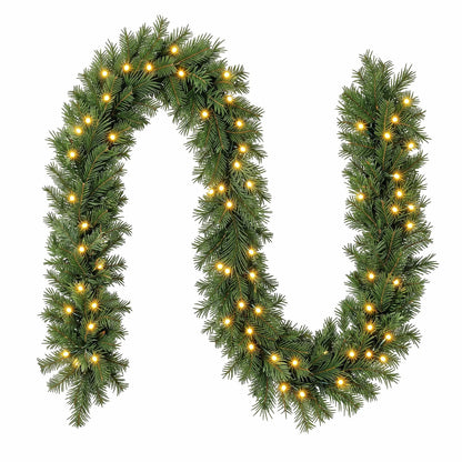 Jingle Jollys 2.7M Christmas Garland 8 Mode LED Lights Timing 200Tips Xmas Decor