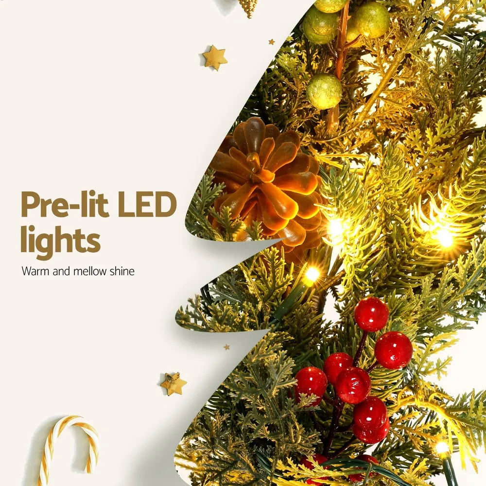 Jingle Jollys 3M Christmas Garland Pre-lit LED with Pine Cones Xmas Decor Green - Image 6