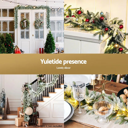 Jingle Jollys 3M Christmas Garland Pre-lit LED Lights Snow Frosted Tips Decor - Image 5