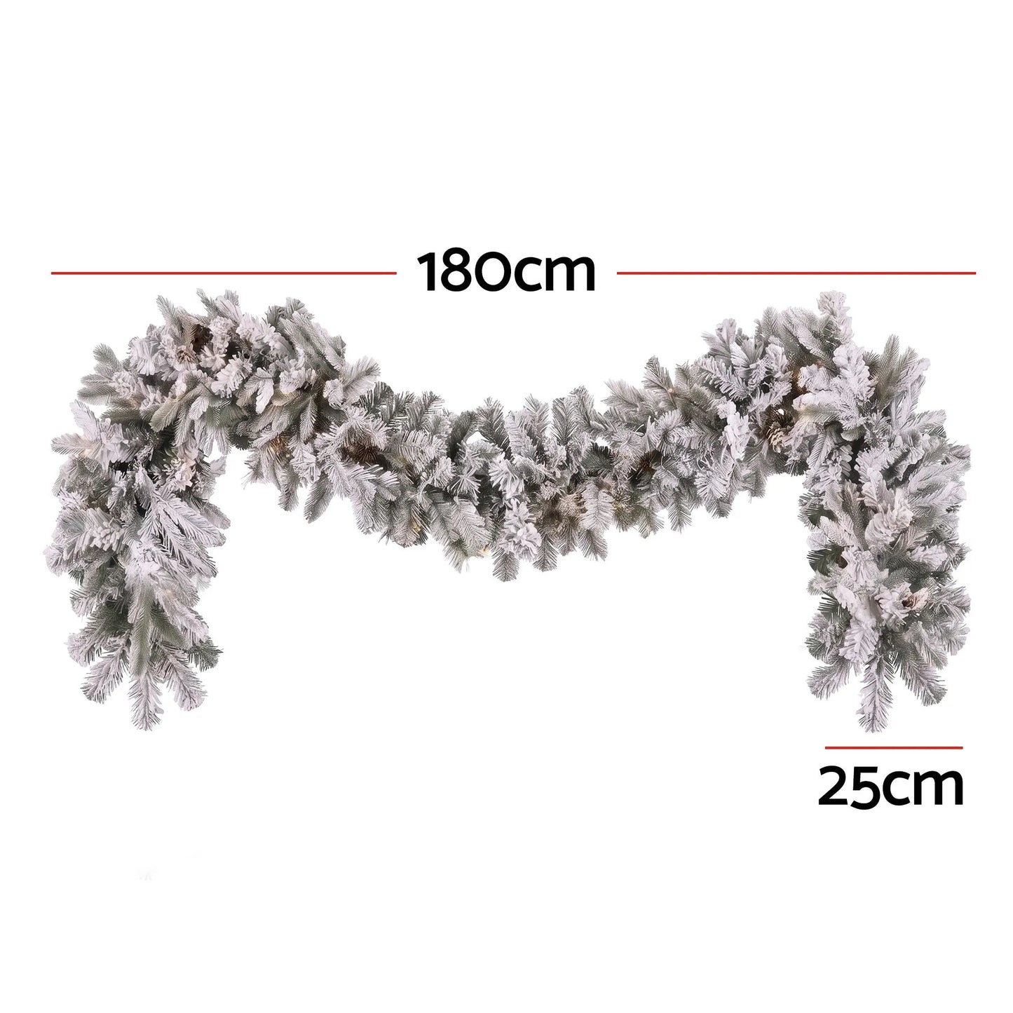 Jingle Jollys 1.8M Christmas Garland 8 Mode LED Snow Frosted Tips Auto Timing  - Image 2