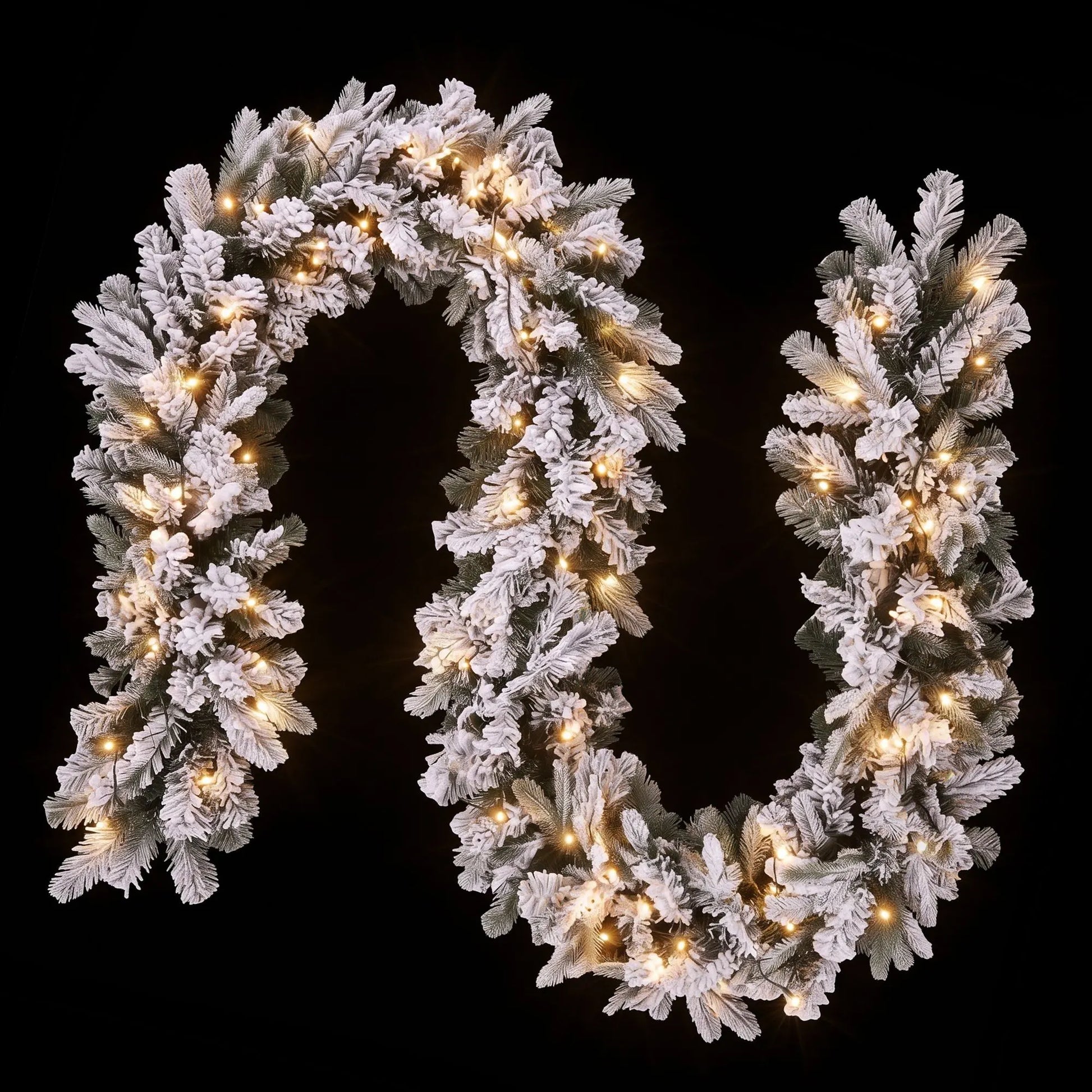 Jingle Jollys 1.8M Christmas Garland 8 Mode LED Snow Frosted Tips Auto Timing  - Image 3
