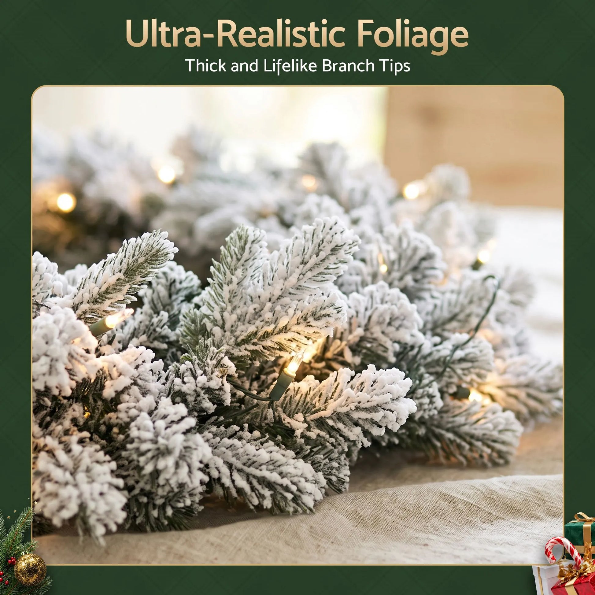 Jingle Jollys 1.8M Christmas Garland 8 Mode LED Snow Frosted Tips Auto Timing  - Image 7