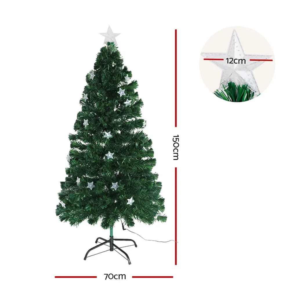 Jingle Jollys 1.5m Christmas Tree Optic Fibre LED Xmas tree Multi Colour - Image 2