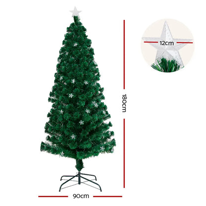 Jingle Jollys 1.8m Christmas Tree Optic Fibre LED Xmas tree Multi Colour - Image 2