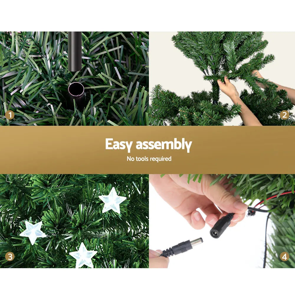 Jingle Jollys 1.8m Christmas Tree Optic Fibre LED Xmas tree Multi Colour - Image 3