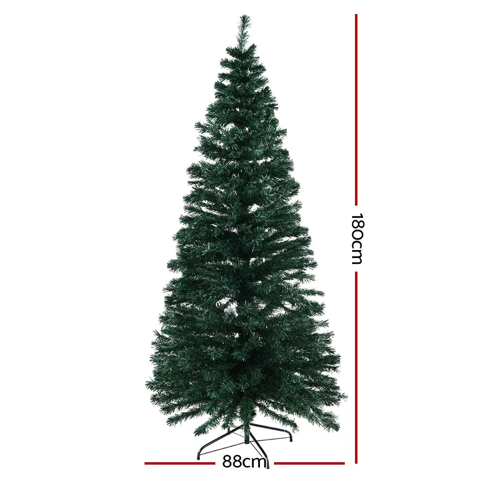 Jingle Jollys 1.8m Christmas Tree Optic Fibre LED Xmas tree Warm White - Image 2