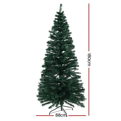 Jingle Jollys 1.8m Christmas Tree Optic Fibre LED Xmas tree Warm White - Image 2