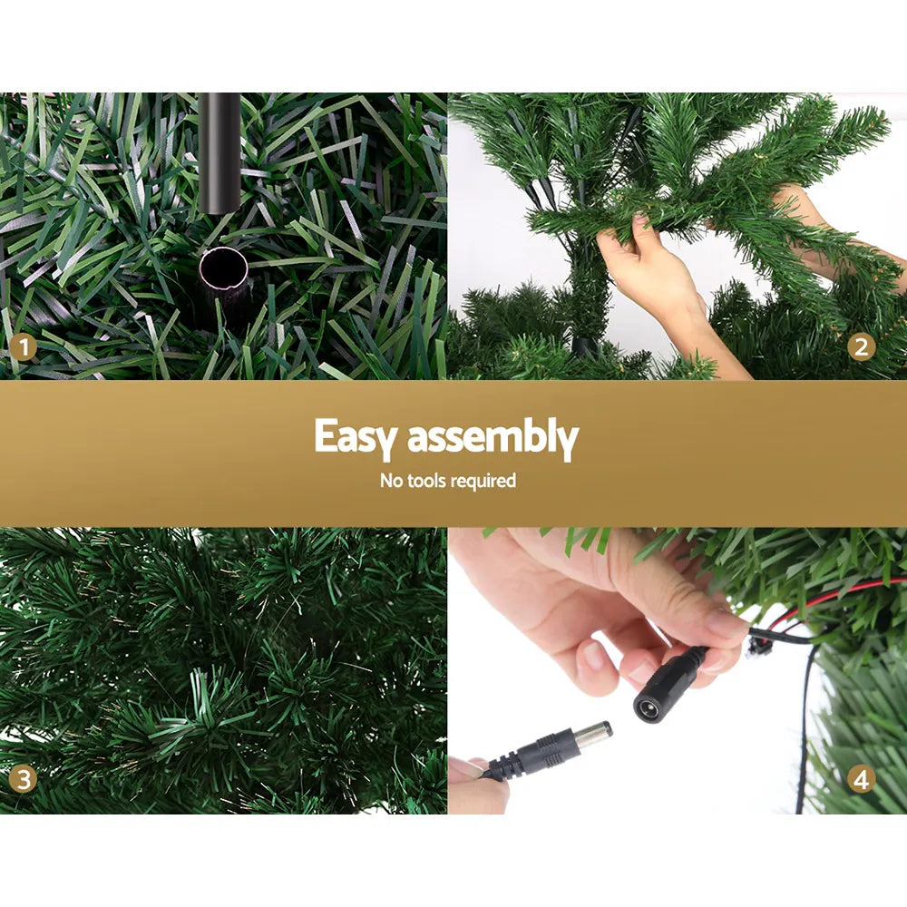 Jingle Jollys 1.8m Christmas Tree Optic Fibre LED Xmas tree Warm White - Image 5