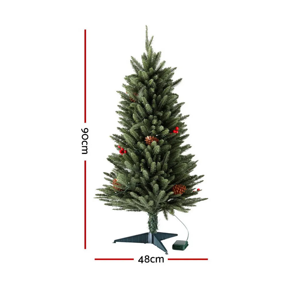 Jingle Jollys Mini Christmas Tree 90cm LED Xmas Tree Party Decorations - Image 2