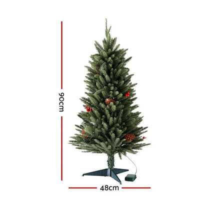 Jingle Jollys Mini Christmas Tree 90cm LED Xmas Tree Party Decorations - Image 2