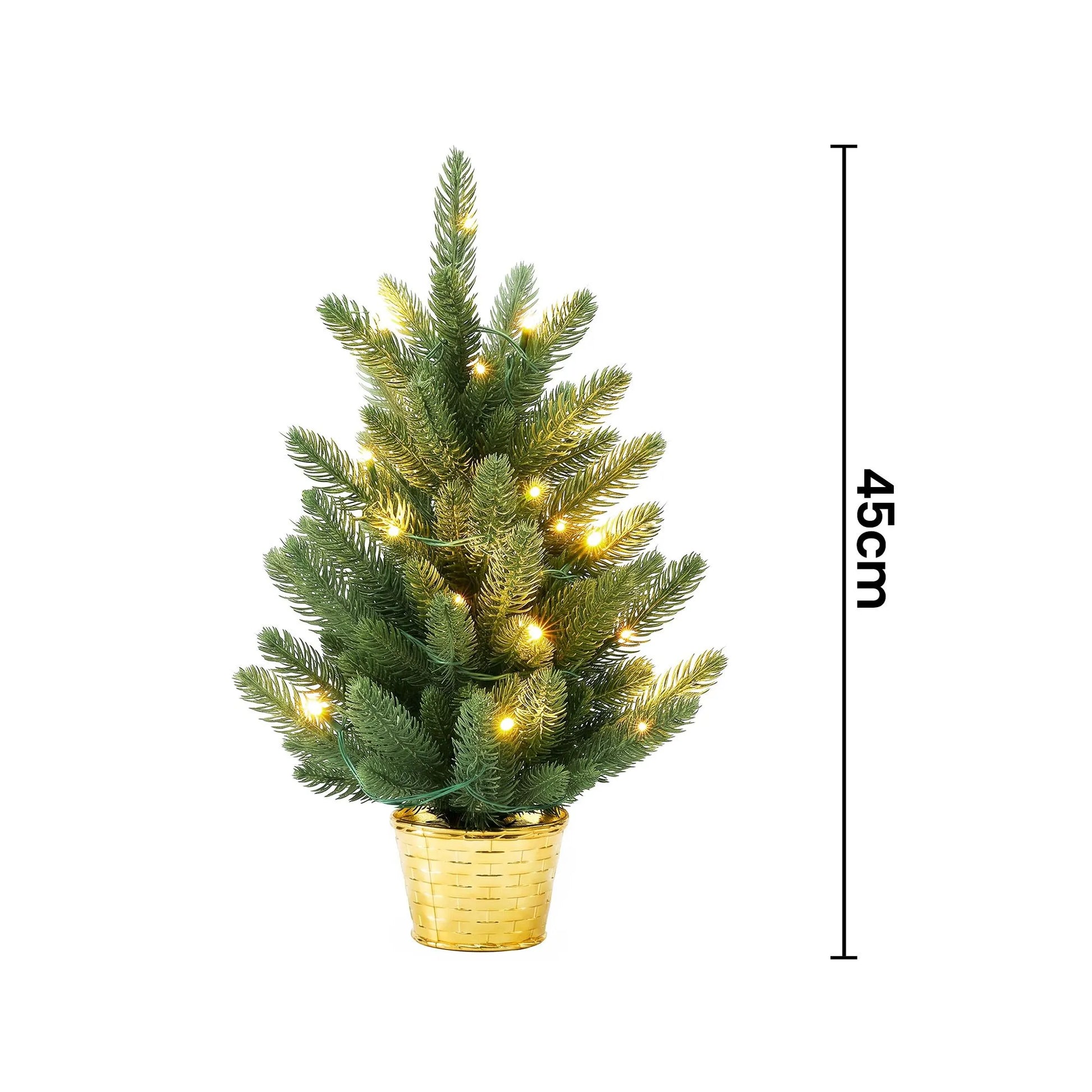 Jingle Jollys 45cm Artificial Christmas Tree Mini Christmas Tree Warm Light - Image 2