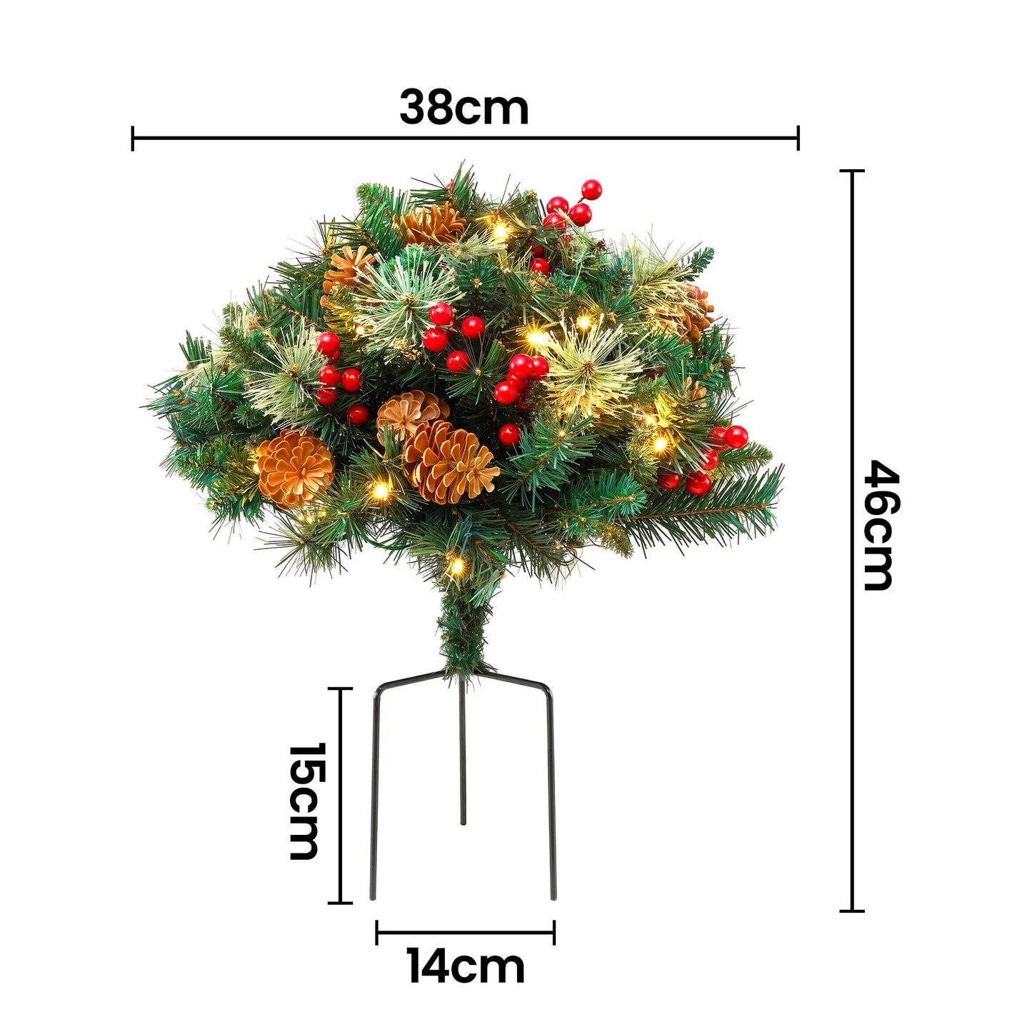 Jingle Jollys 2 Pack 45cm Lighted Artificial Christmas Tree Pathway Xmas Trees - Image 2