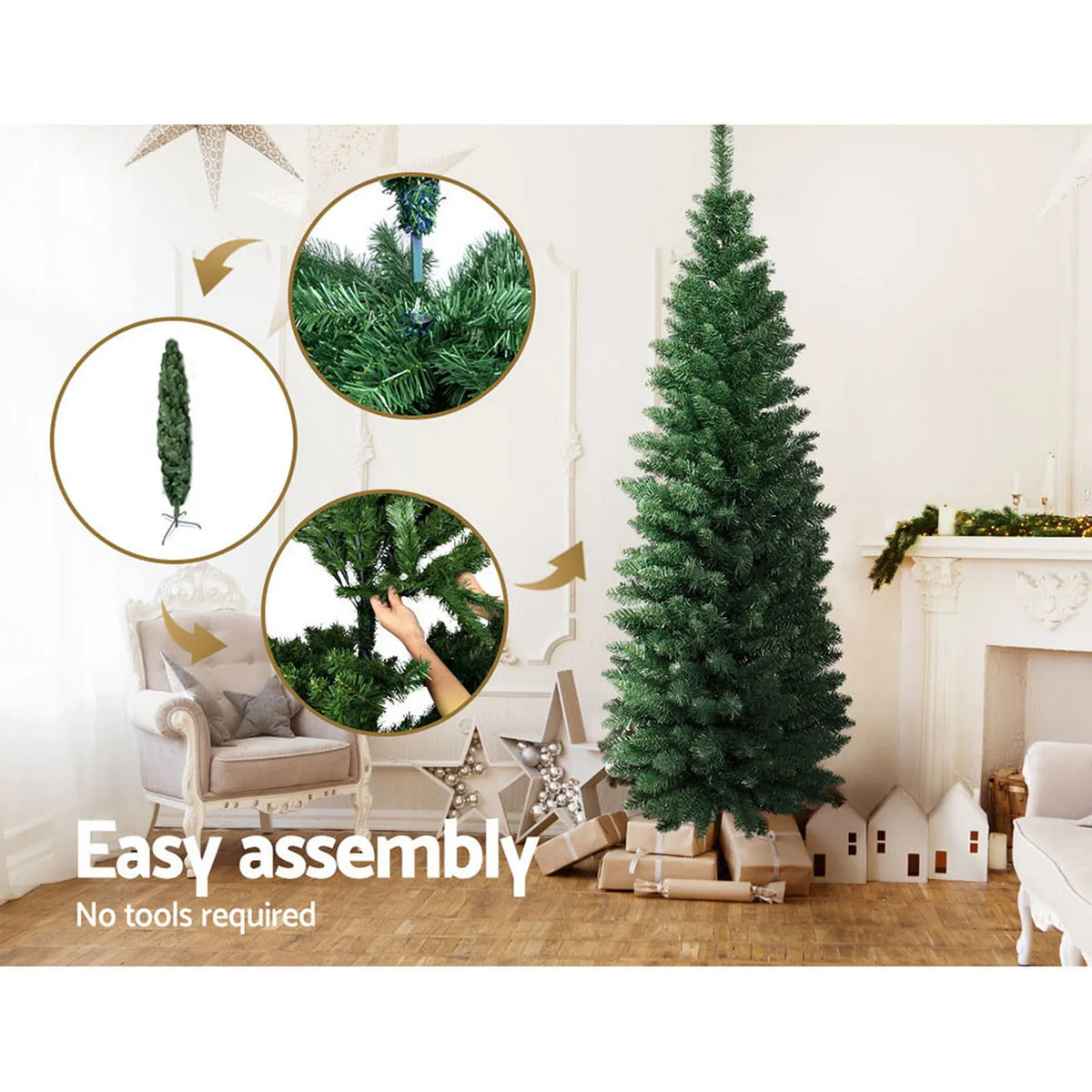 Jingle Jollys Christmas Tree 1.8m Xmas Tree Decorations Green 300 Tips - Image 5