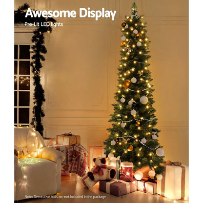 Jingle Jollys Christmas Tree 1.8m Pre-Lit 200 LED Lights Xmas Tree Decorations - Image 4