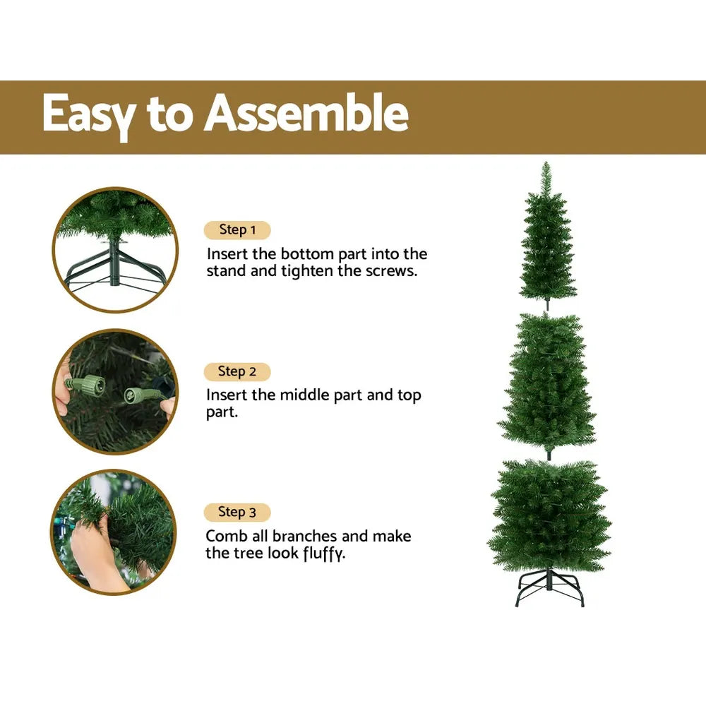 Jingle Jollys Christmas Tree 1.8m Pre-Lit 200 LED Lights Xmas Tree Decorations - Image 6