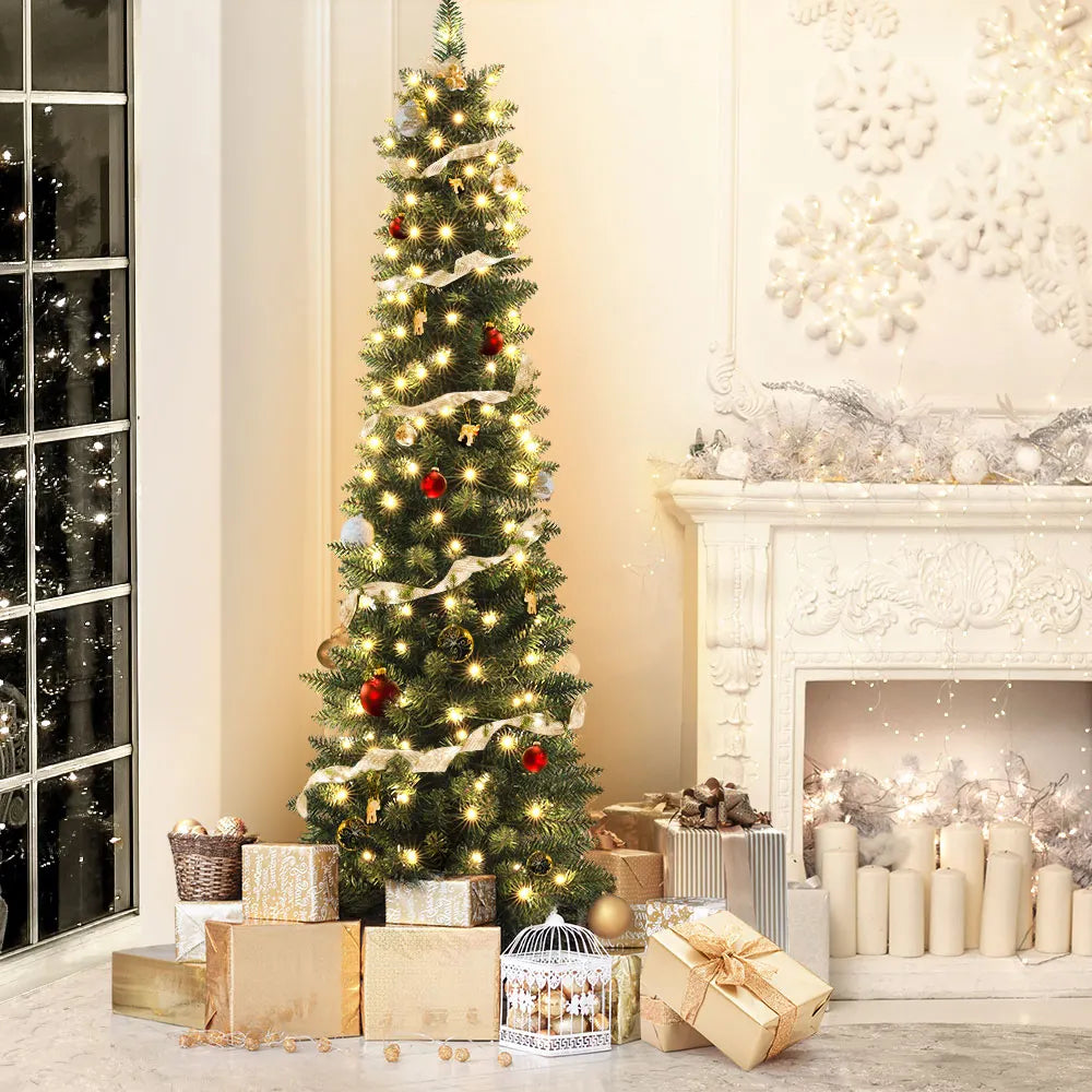 Jingle Jollys Christmas Tree 1.8m Pre-Lit 200 LED Lights Xmas Tree Decorations - Image 7