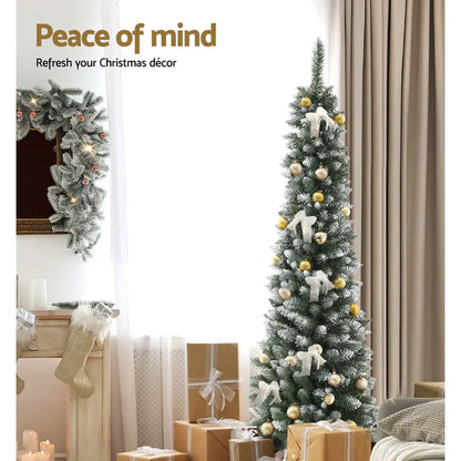 Jingle Jollys Christmas Tree 1.8m Xmas Tree Decorations Snowy 300 Tips - Image 6