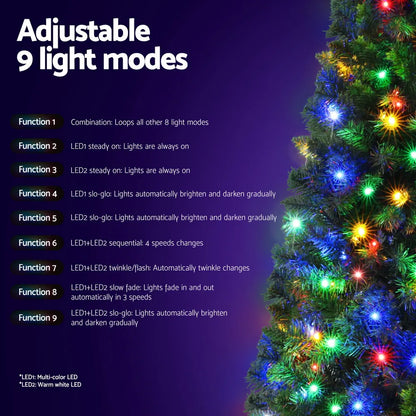 Jingle Jollys 1.8M Pre-lit Christmas Tree 8 Mode Multi Colour 200 LED Light Xmas - Image 5