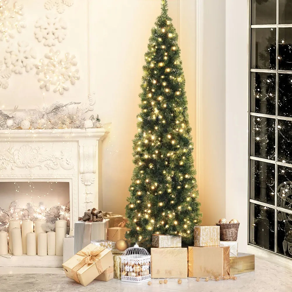 Jingle Jollys Christmas Tree 2.1M Corner Xmas Tree Party Decorations 430 Tips - Image 7